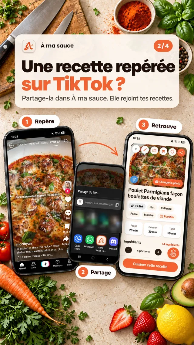 Une recette repérée sur TikTok, partagée dans À Ma Sauce, importée automatiquement